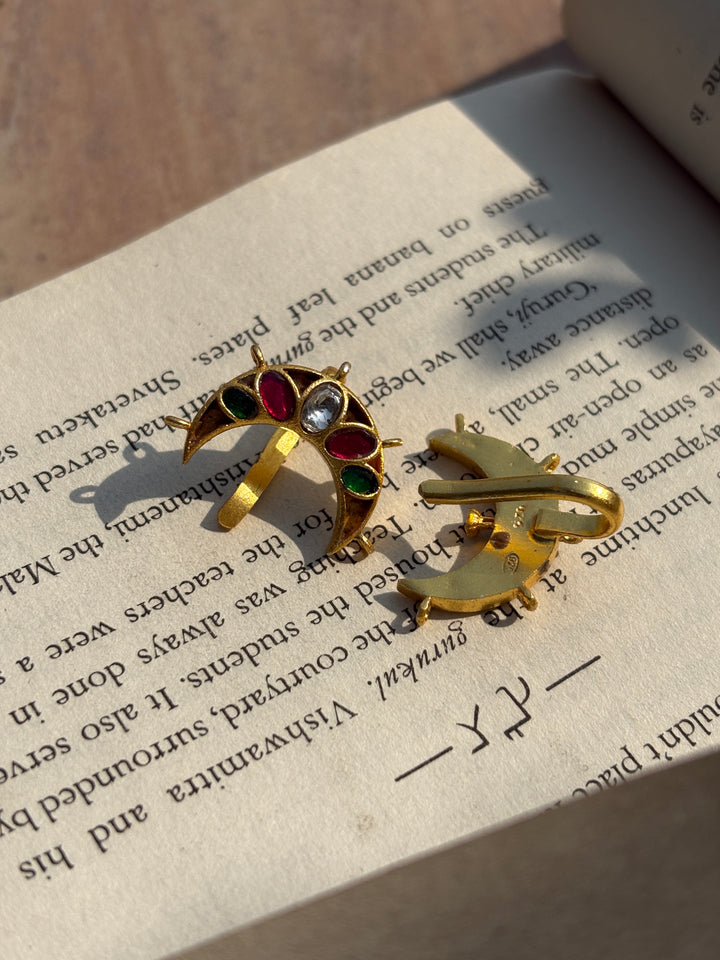 Half Moon Gold finish Ear-Cuff