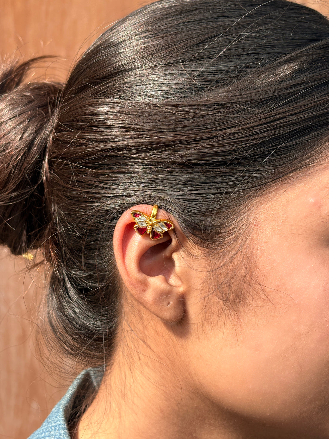 Butterfly Gold Finish Ear-Cuff