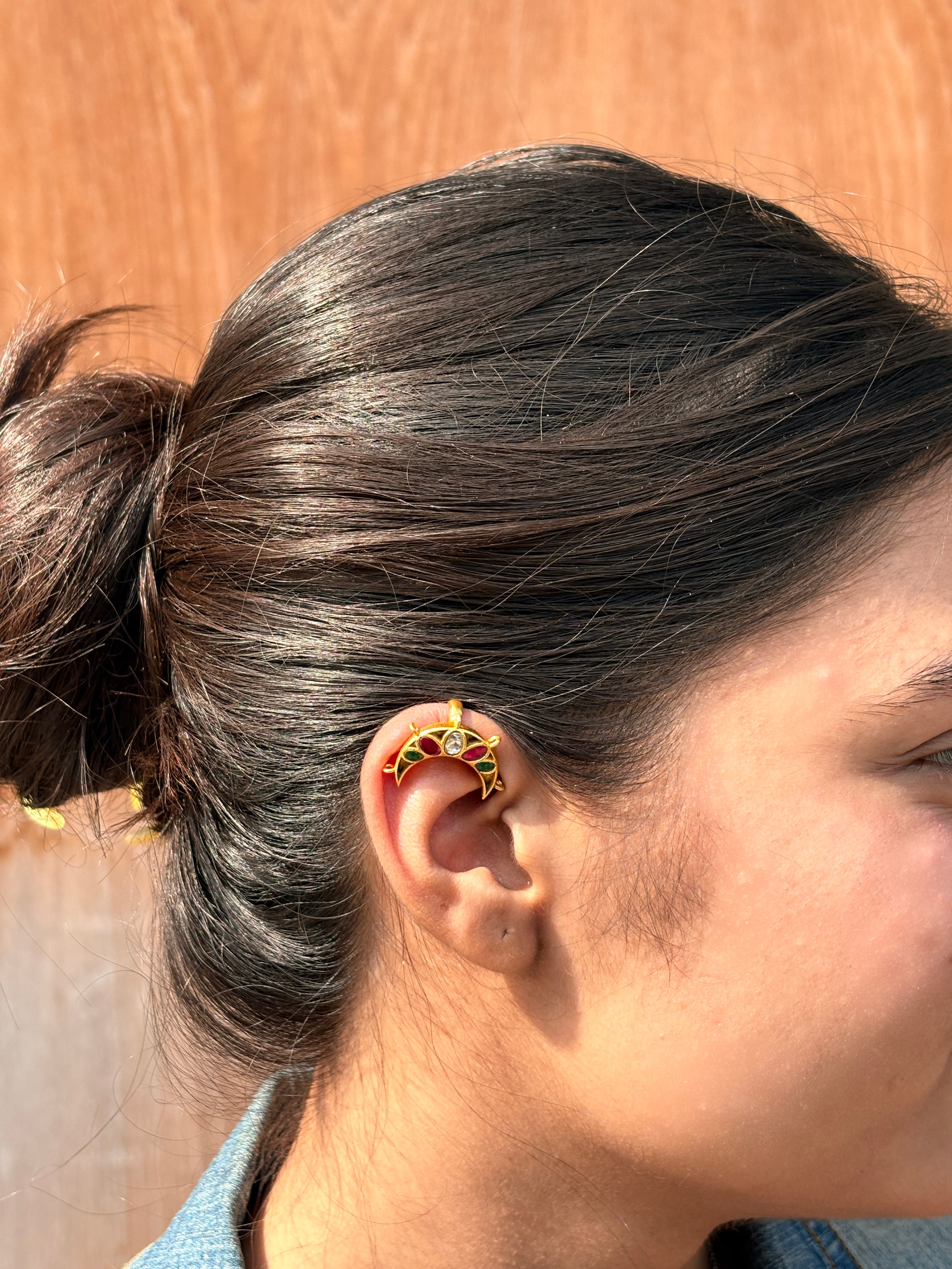 Half Moon Gold finish Ear-Cuff