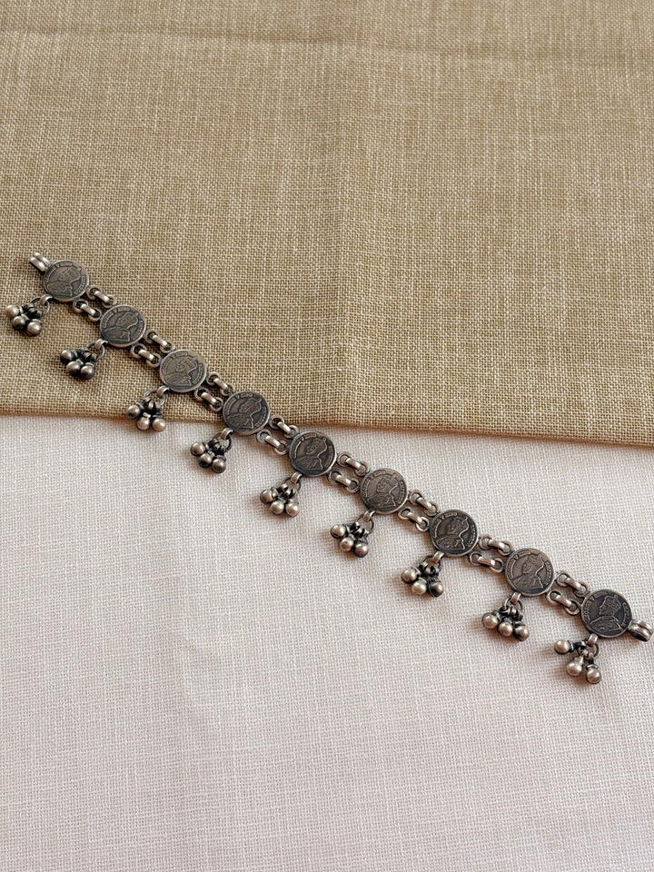 Silver Antique King Coin Choker