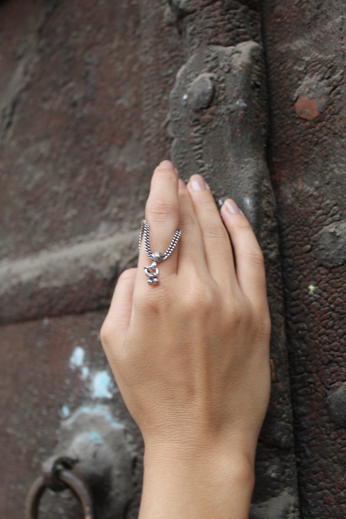 silver ghungroo ring 
