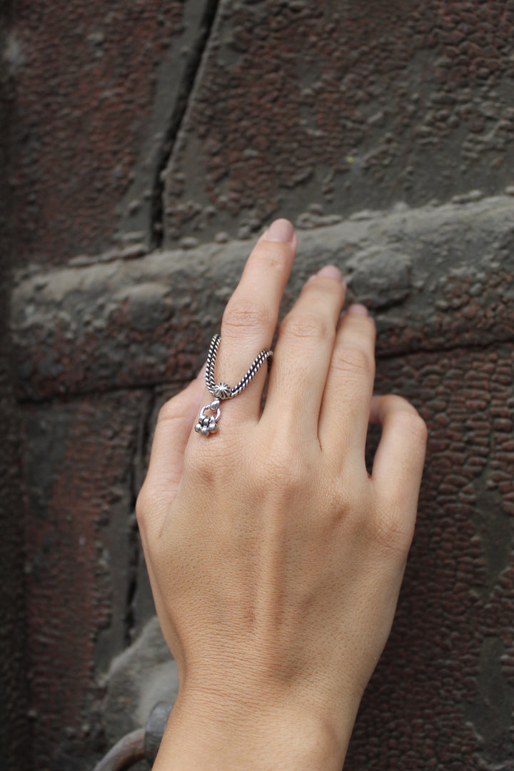 silver ghungroo  ring 