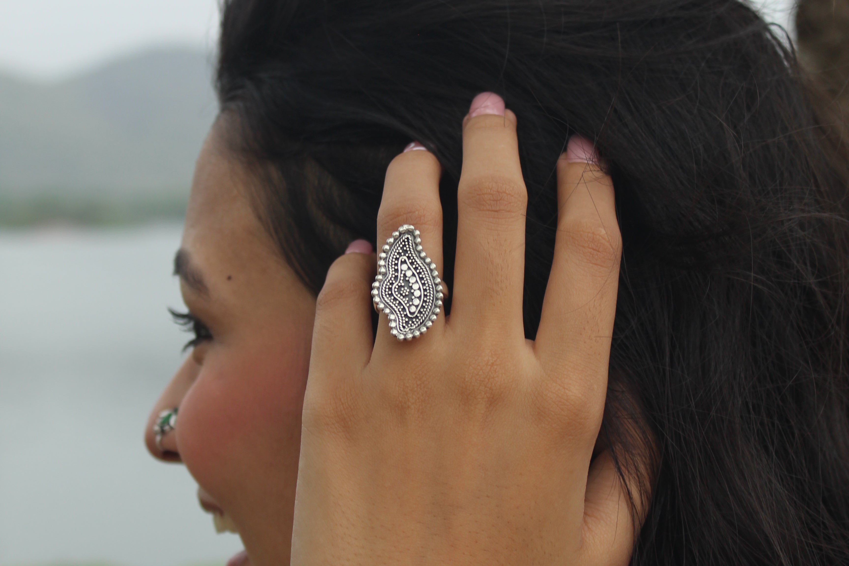 silver ambika ring