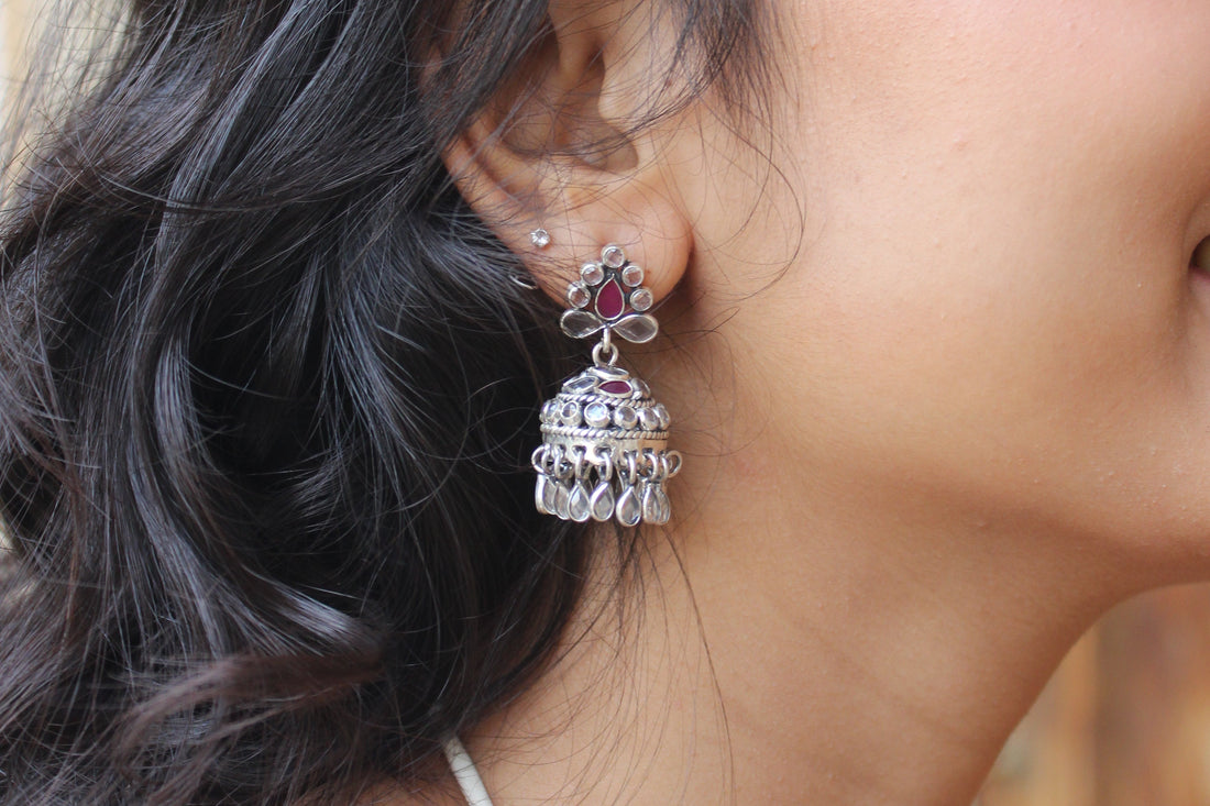 Silver Pink Pastel Earrings