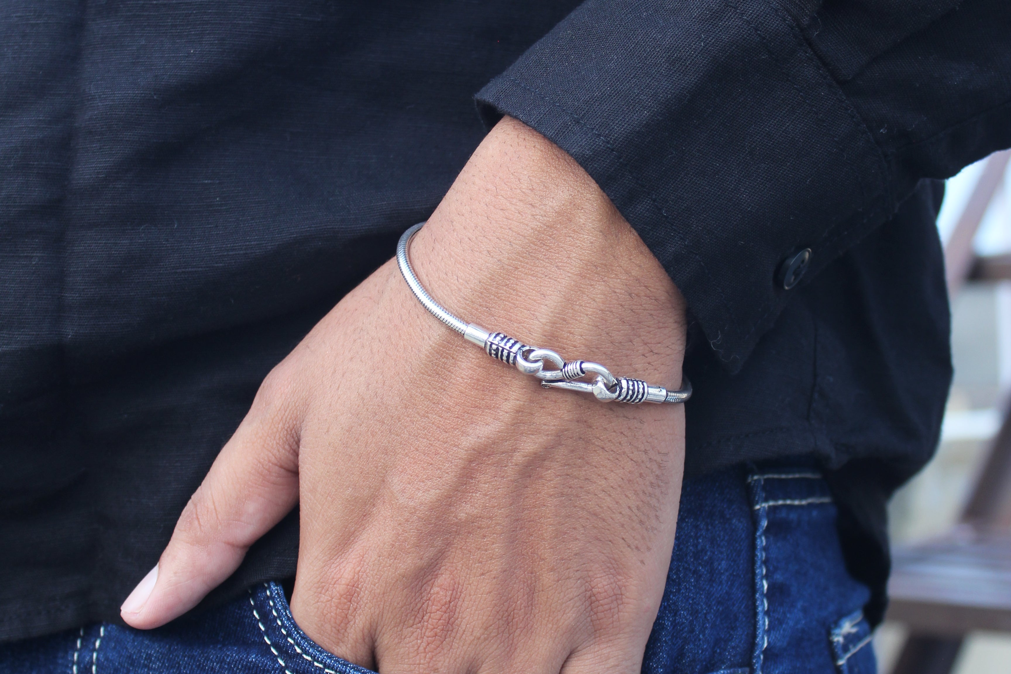 Silver Plain Men's Bracelet
