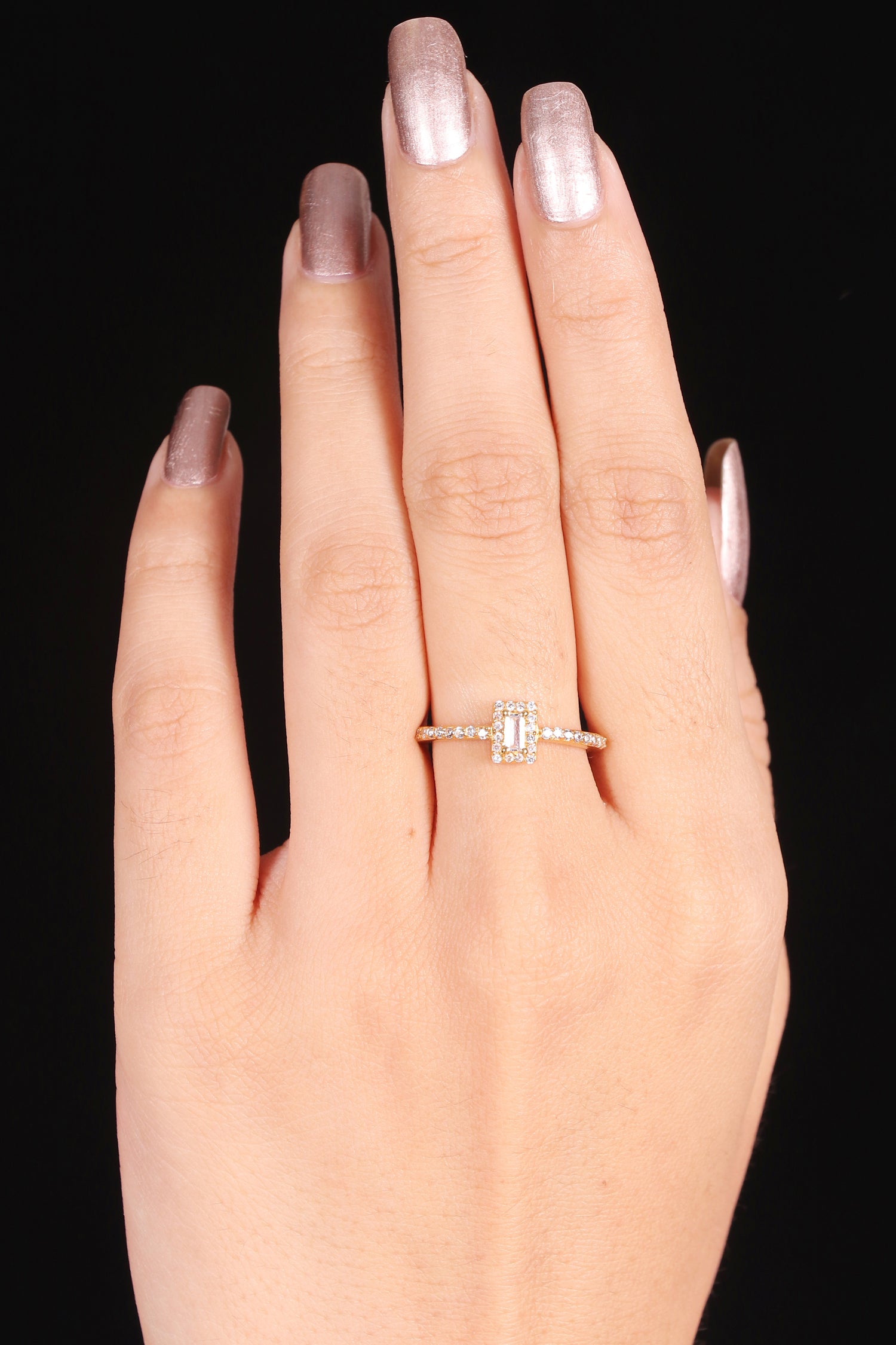 Gold Plated  Solitaire Ring