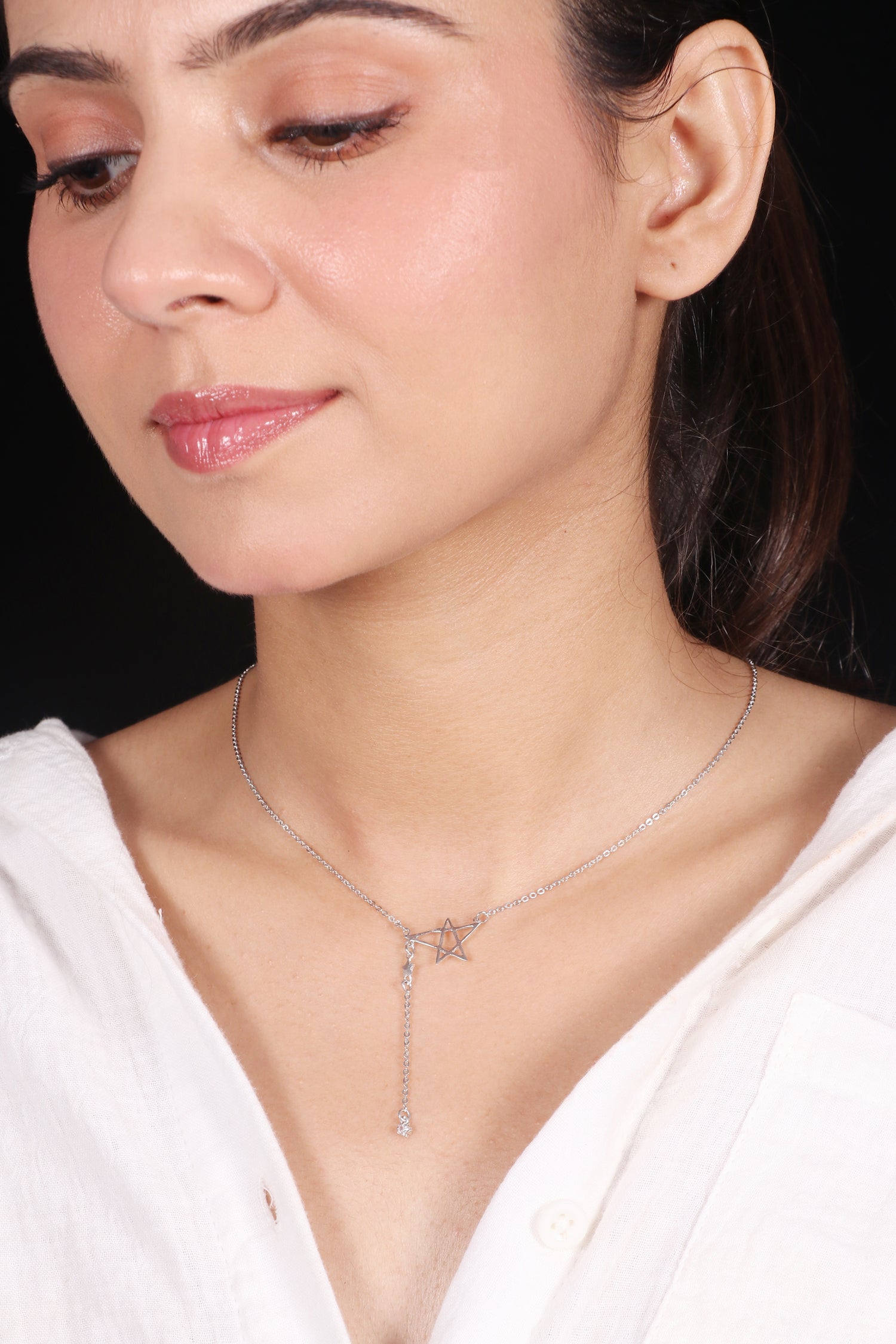 Silver Star Design Necklace