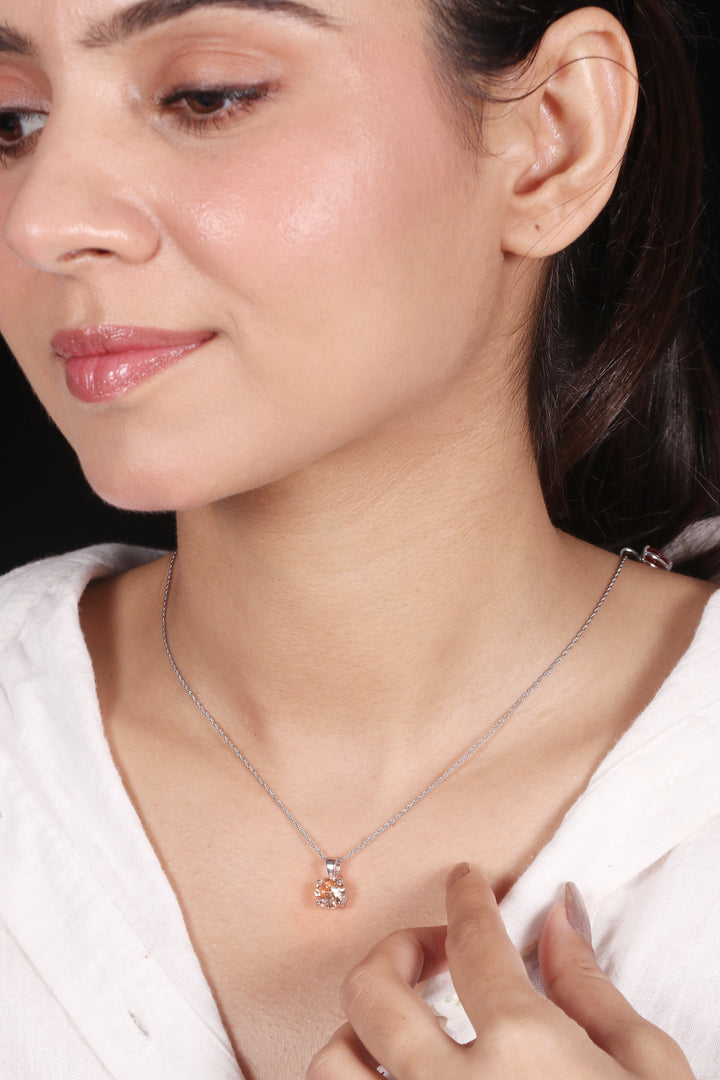 Silver Minimalist Pastel Pendant 
