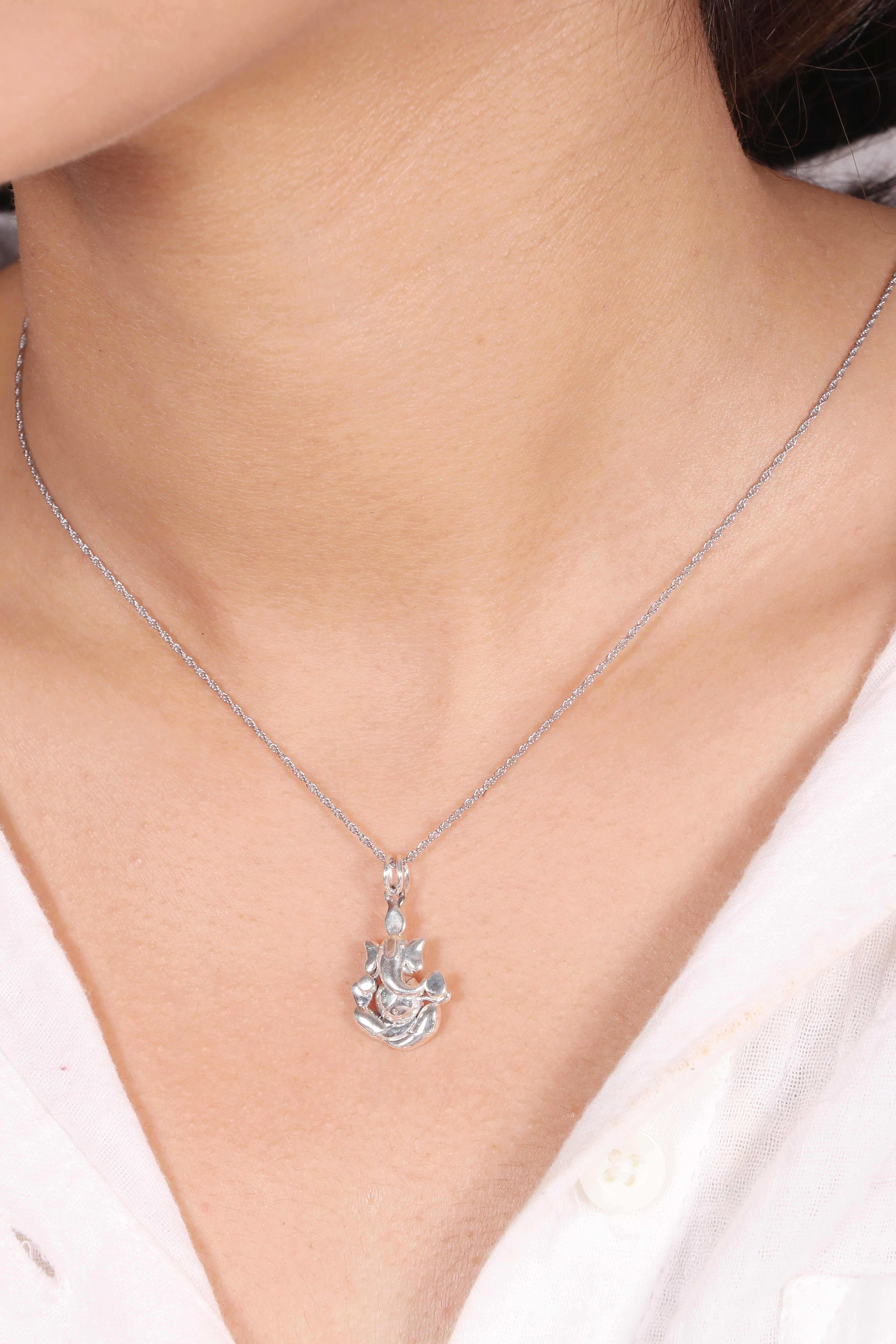 Silver Ganesh Ji Pendant