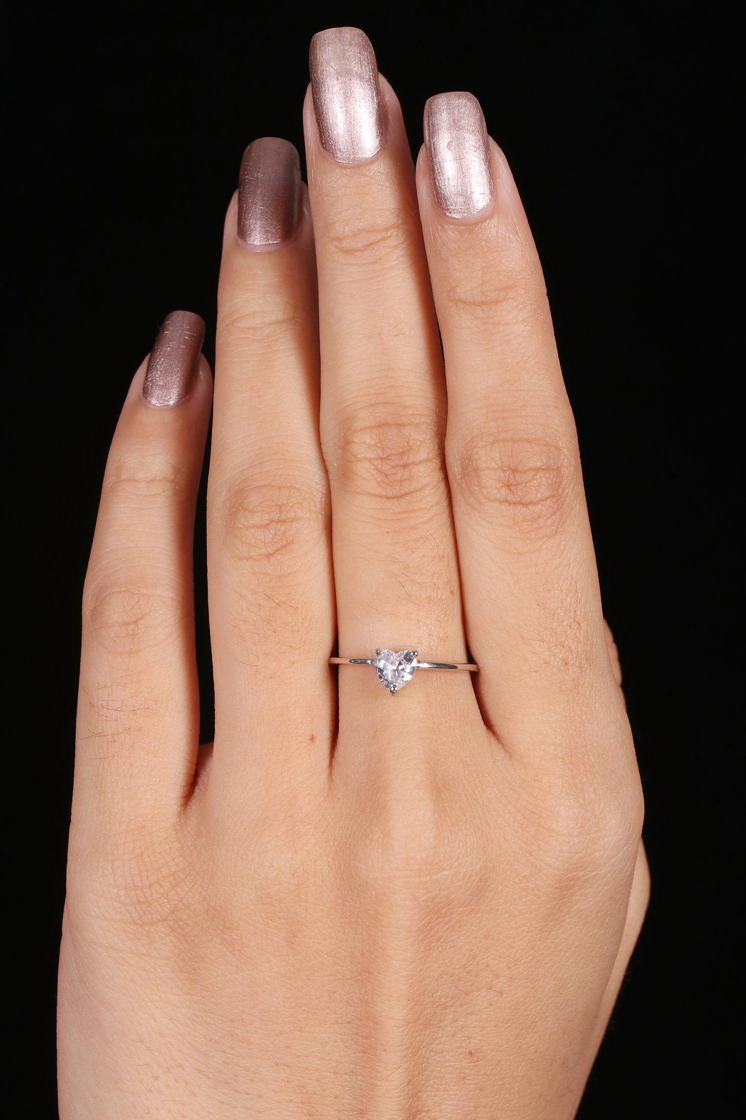 Silver Heart Shaped Ring