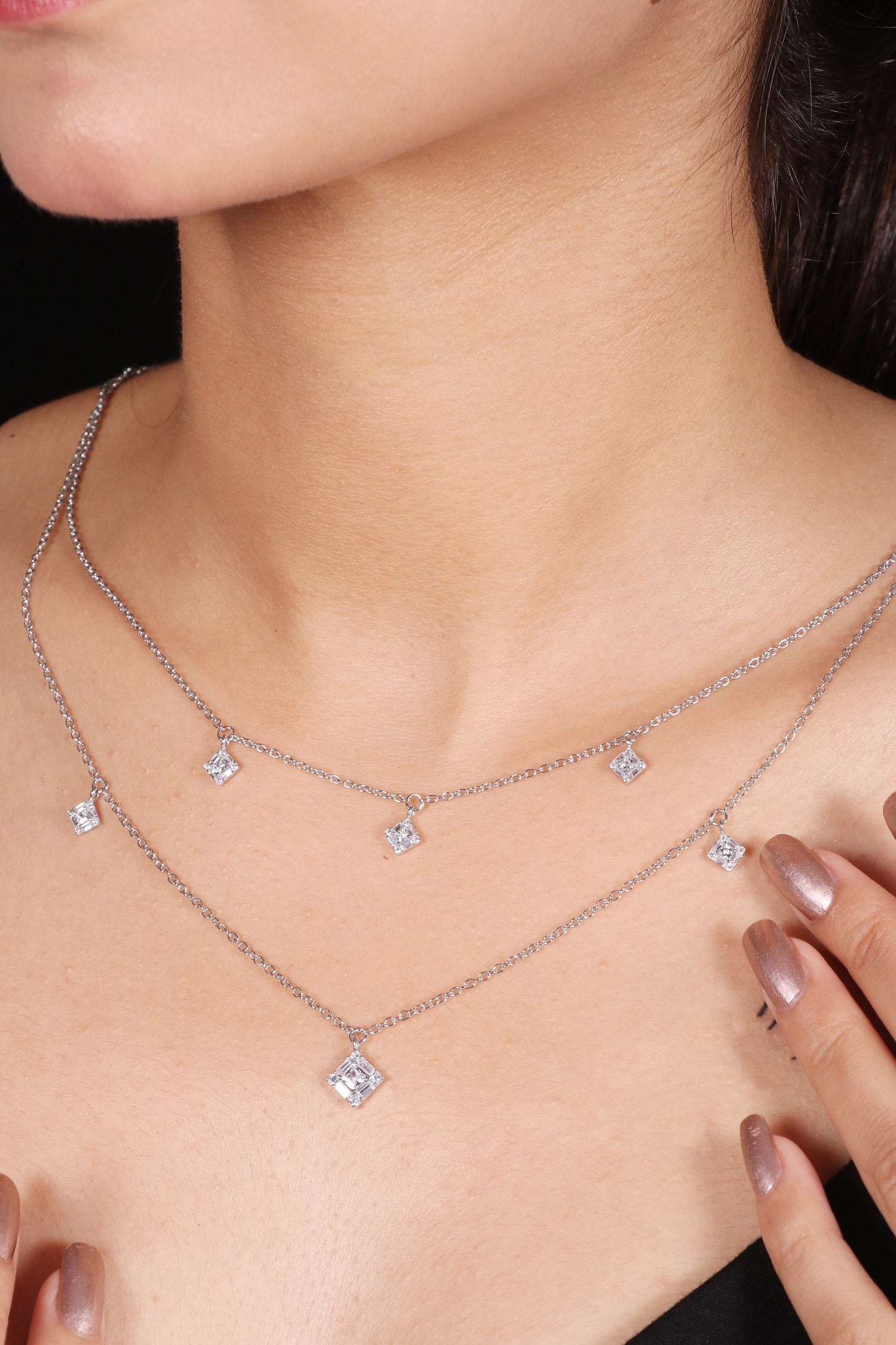 Silver Double Layered Necklace