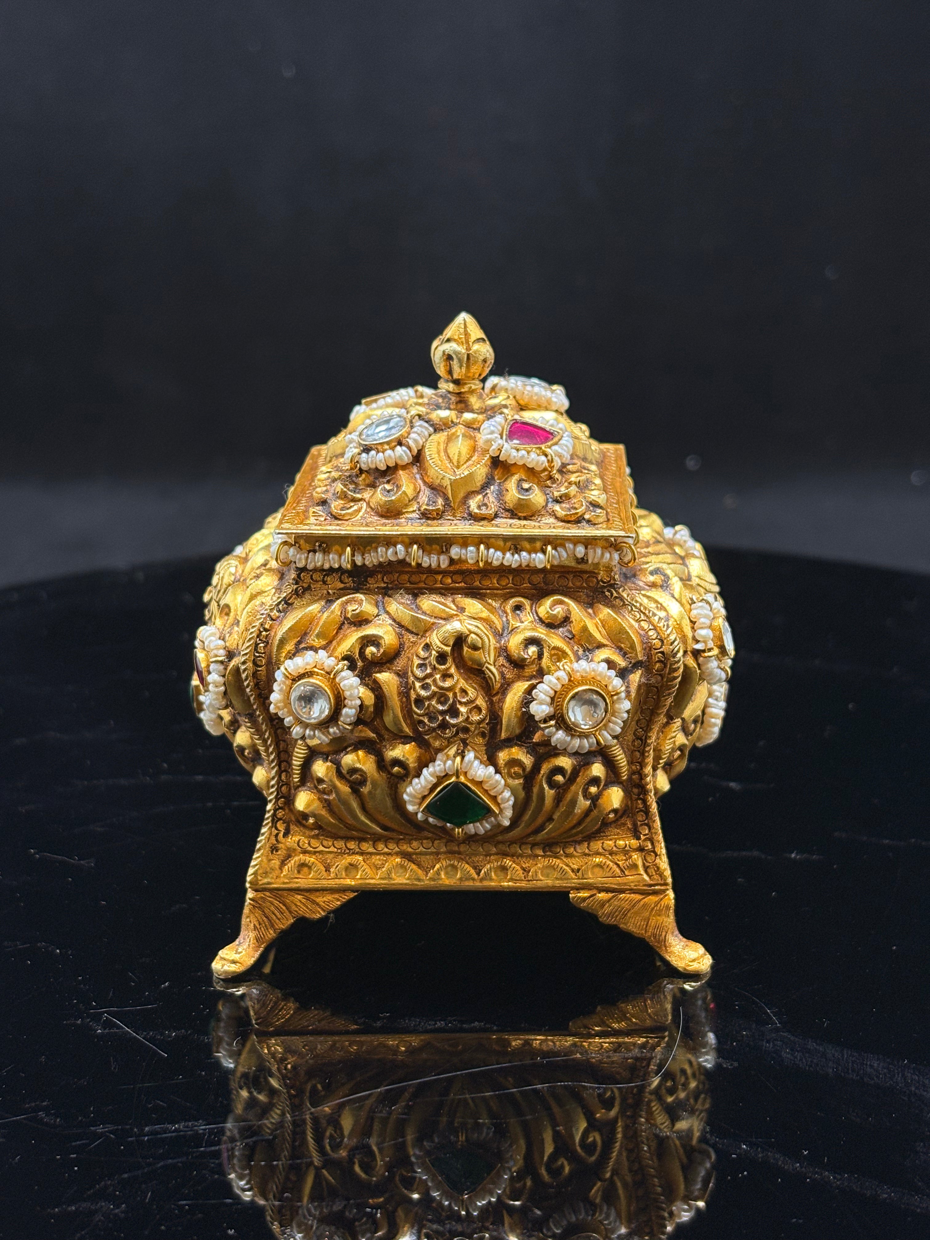 Vintage Silver Gold-Plated Box