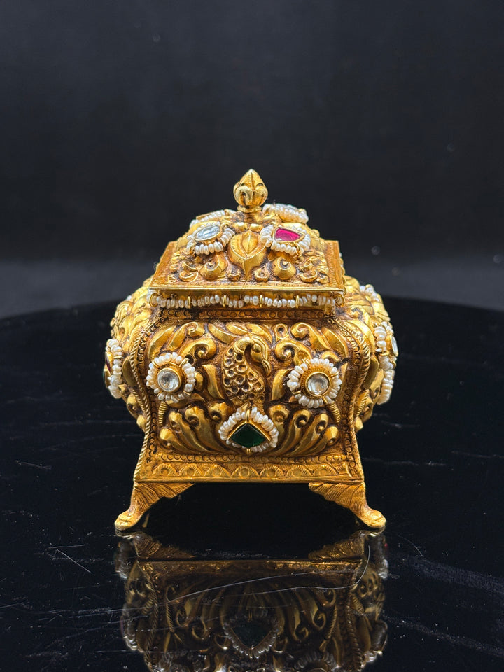 Vintage Silver Gold-Plated Box
