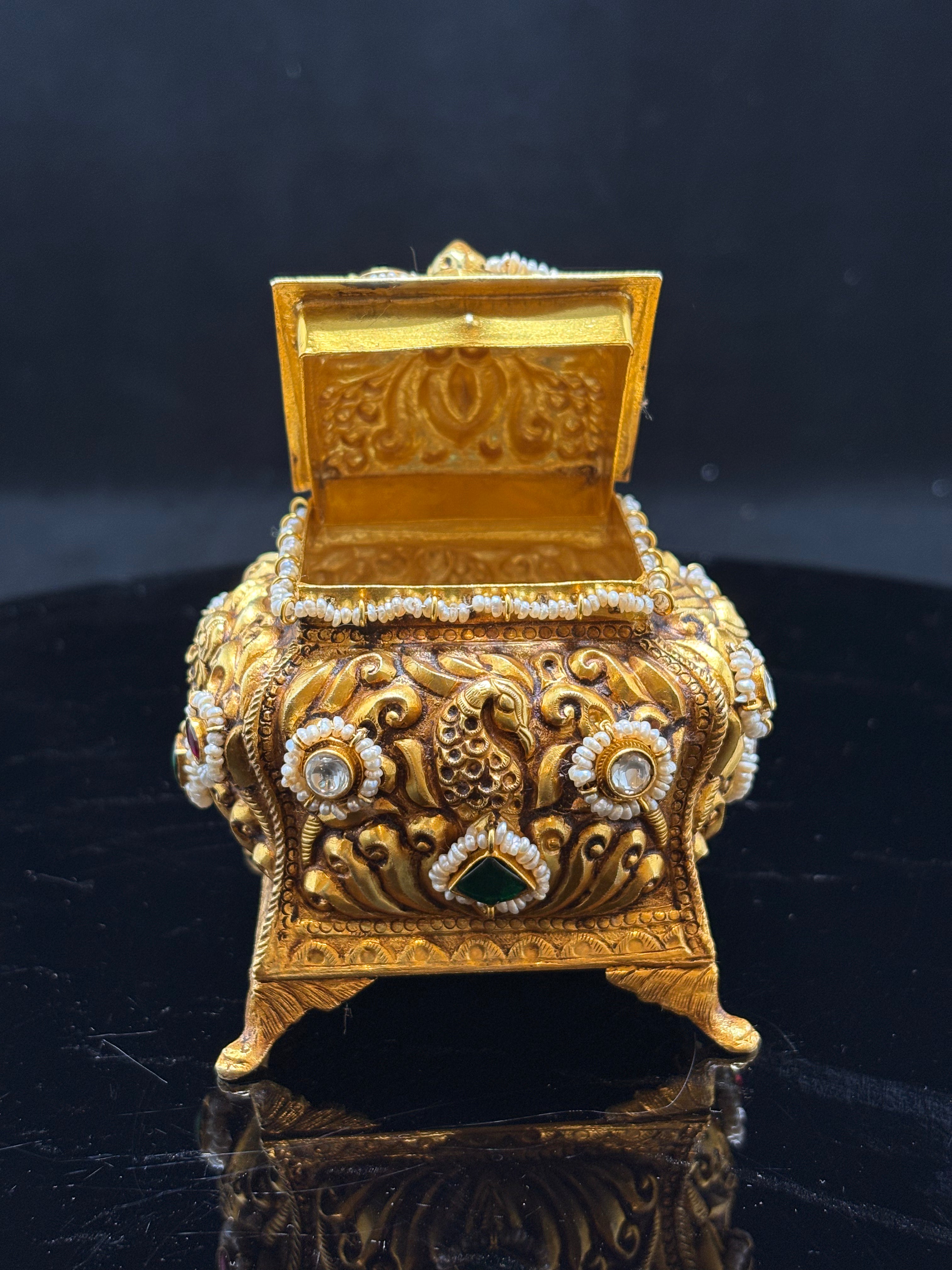 Vintage Silver Gold-Plated Box