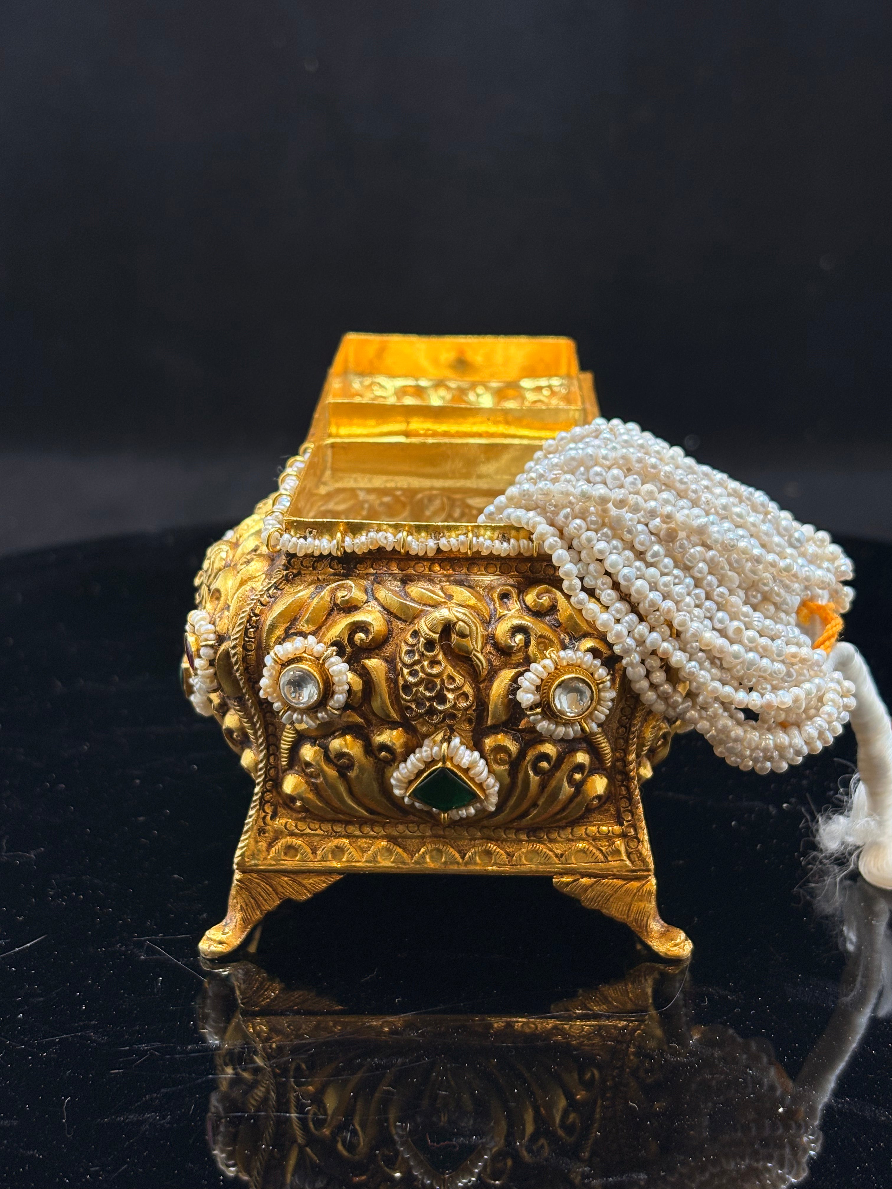 Vintage Silver Gold-Plated Box