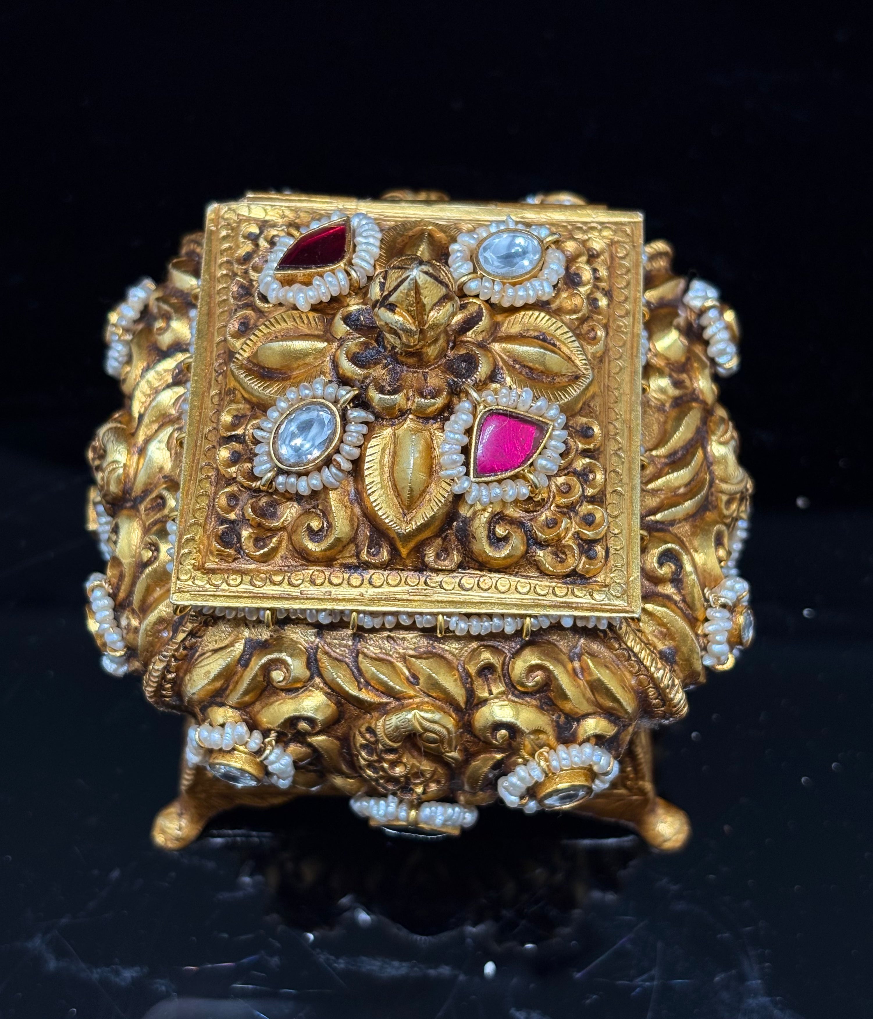 Vintage Silver Gold-Plated Box