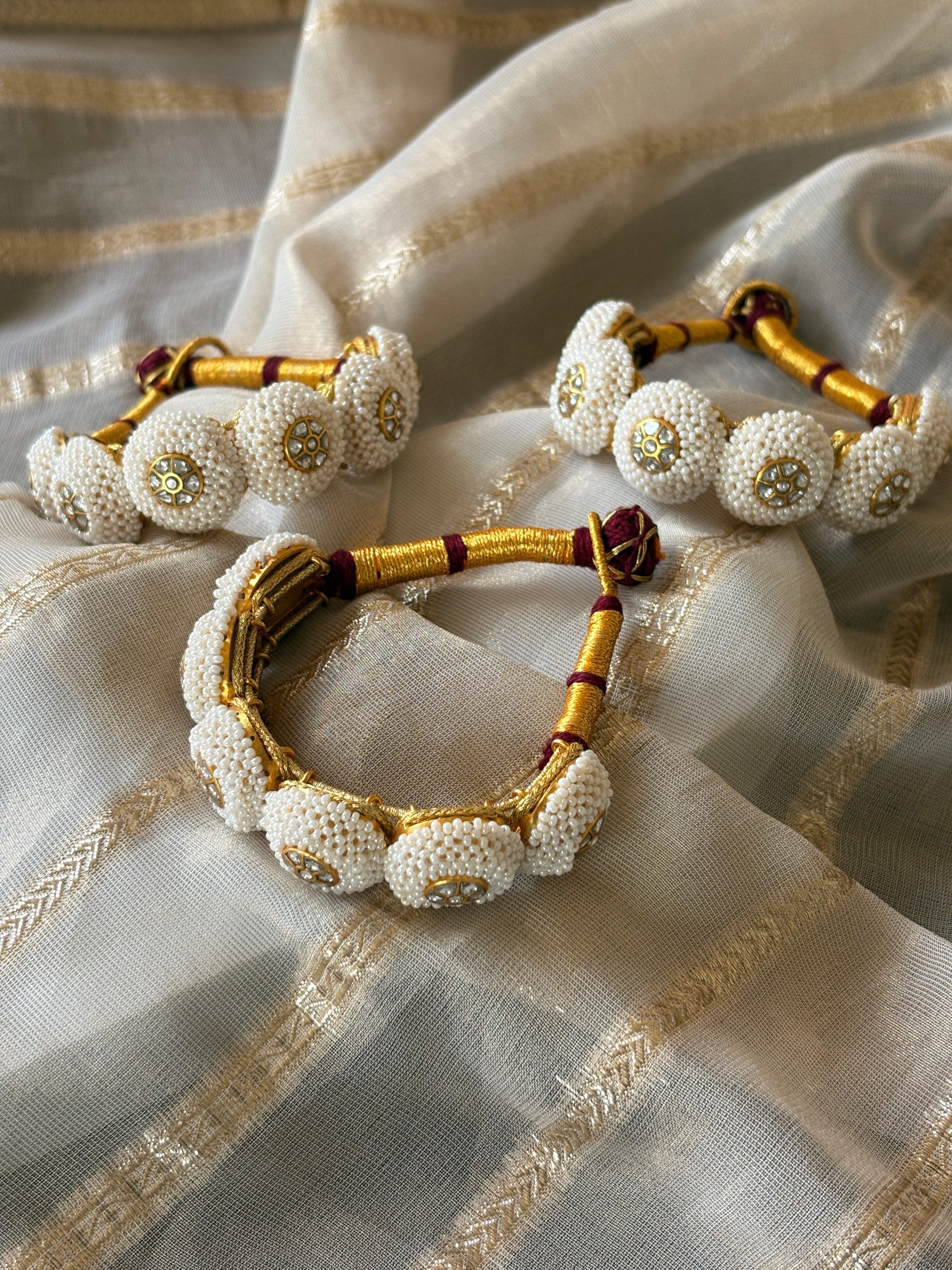 Silver Gajra Pauchi Single Kada