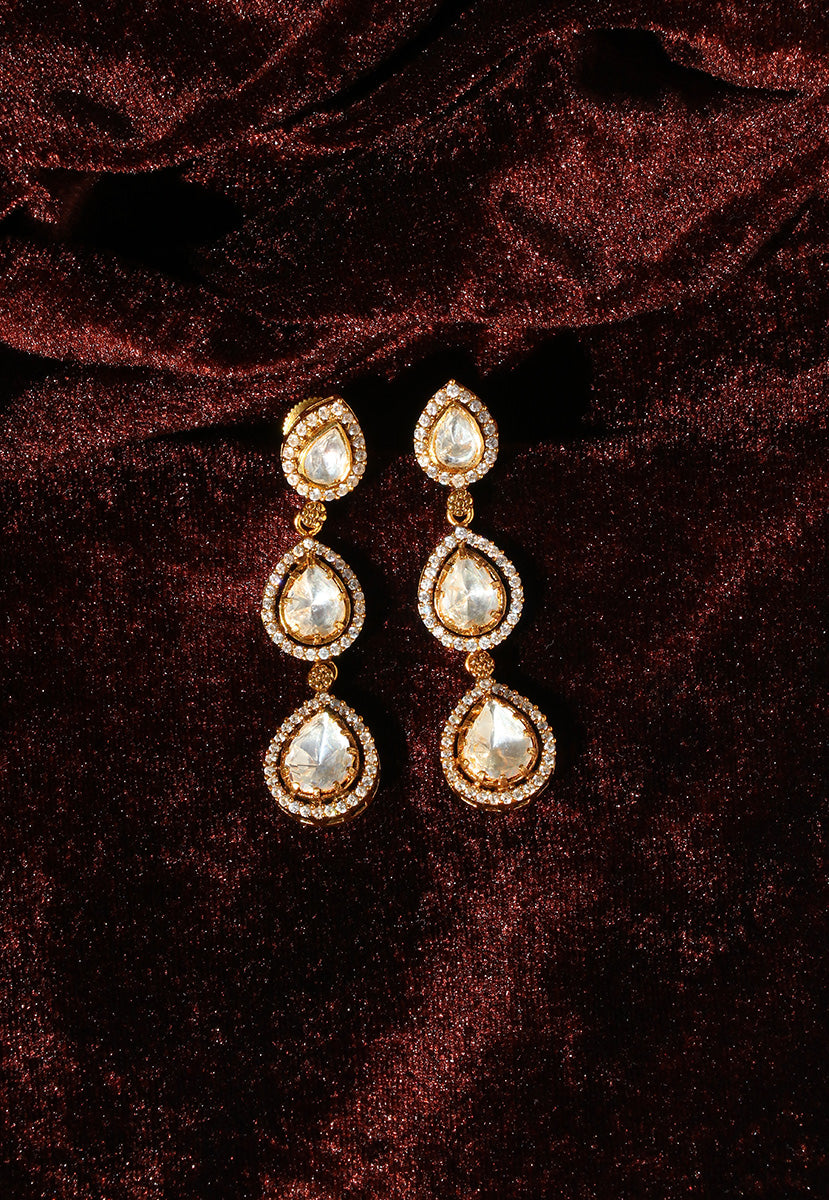 Teardrops Polki Dangler Earrings