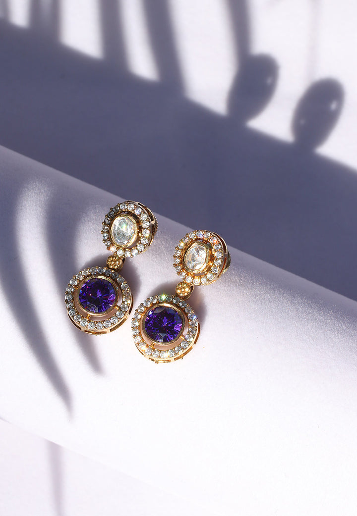 Purple Stone Earrings For Women