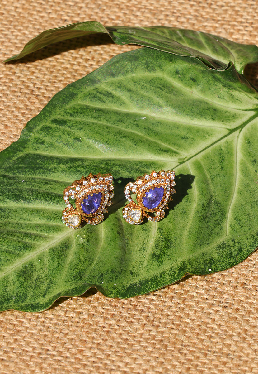 Tanzanite Sterling silver studs