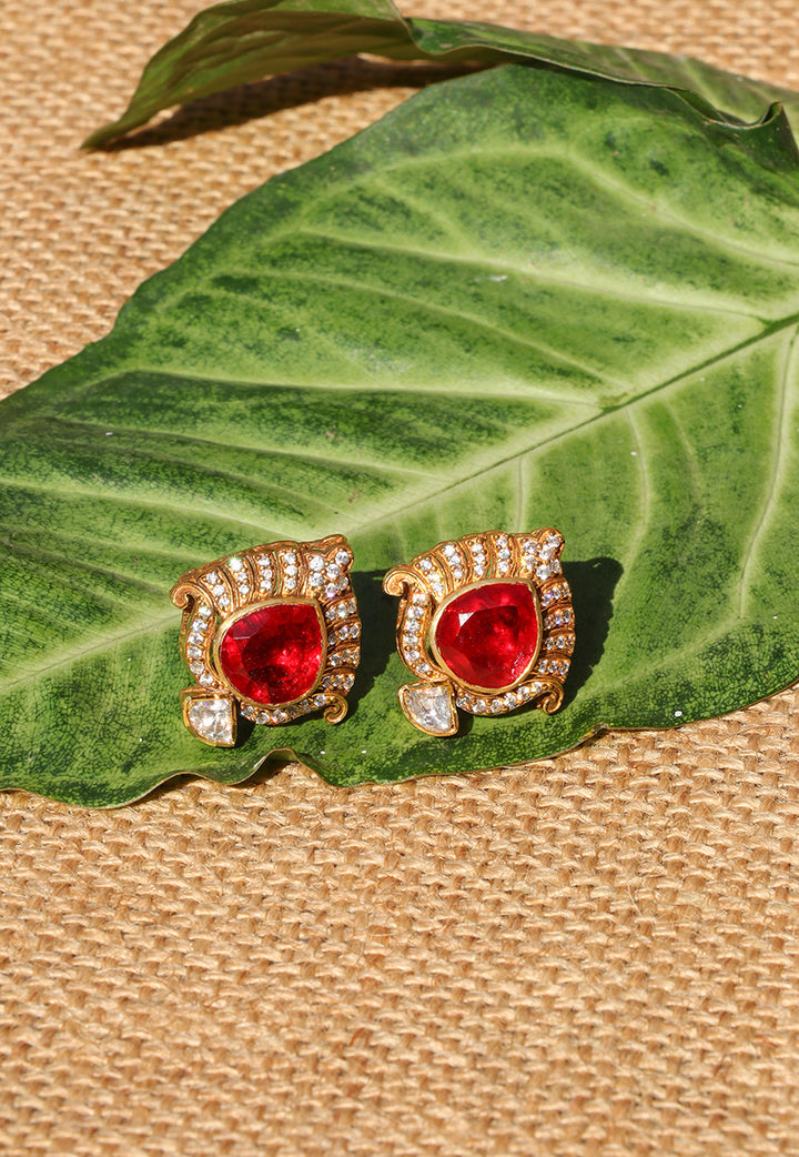 Bridal Red Sterling silver studs