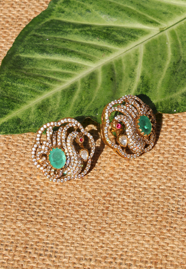 Pista Green American Diamond Stud