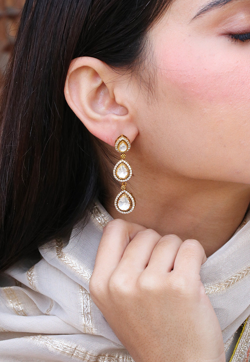 Teardrops Polki Dangler Earrings