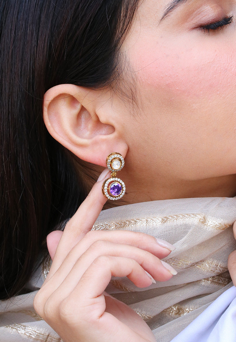 Purple Stone Earrings For Women