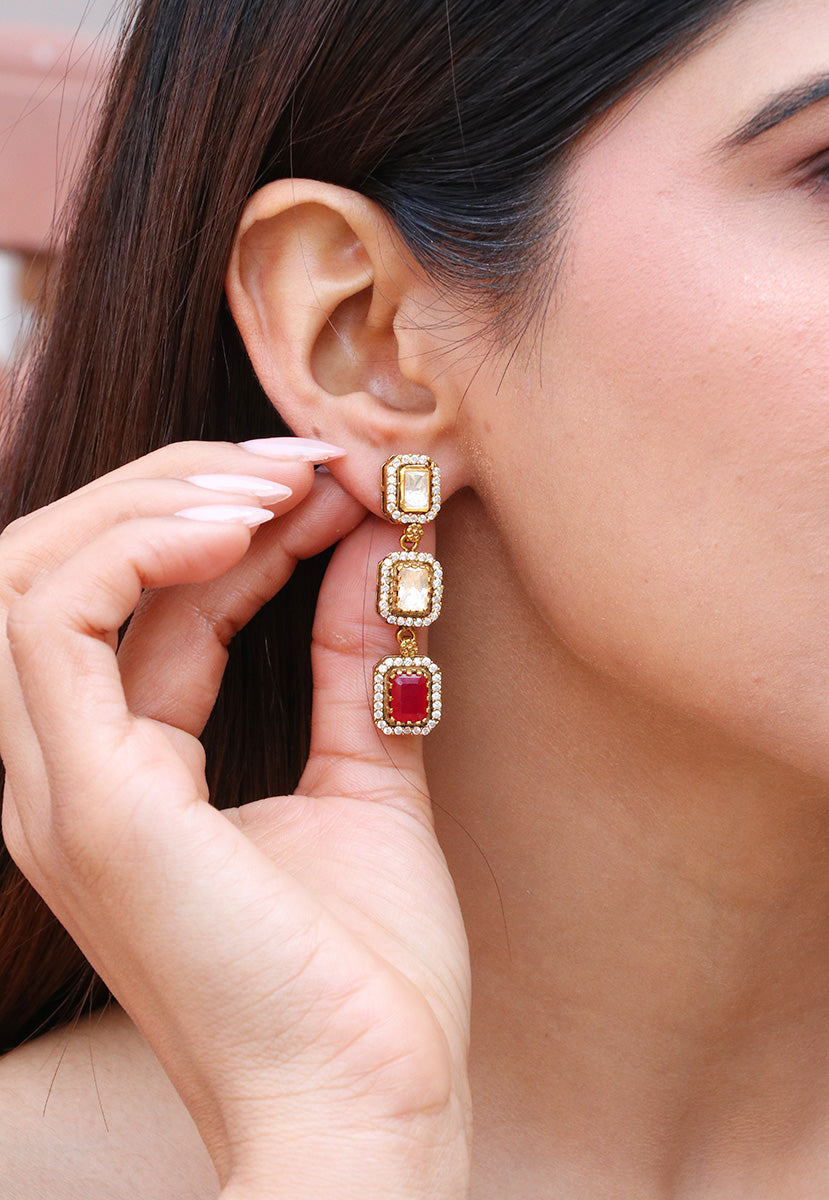 Teardrops Polki Dangler Earrings