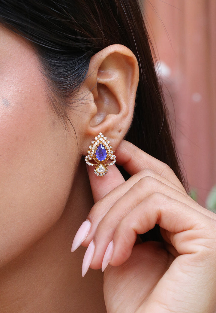 Tanzanite Sterling silver studs