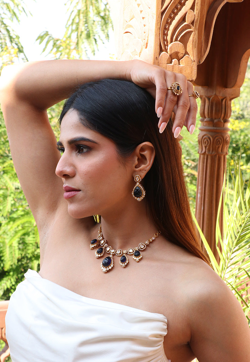 Amara Amethyst Drop Necklace Set