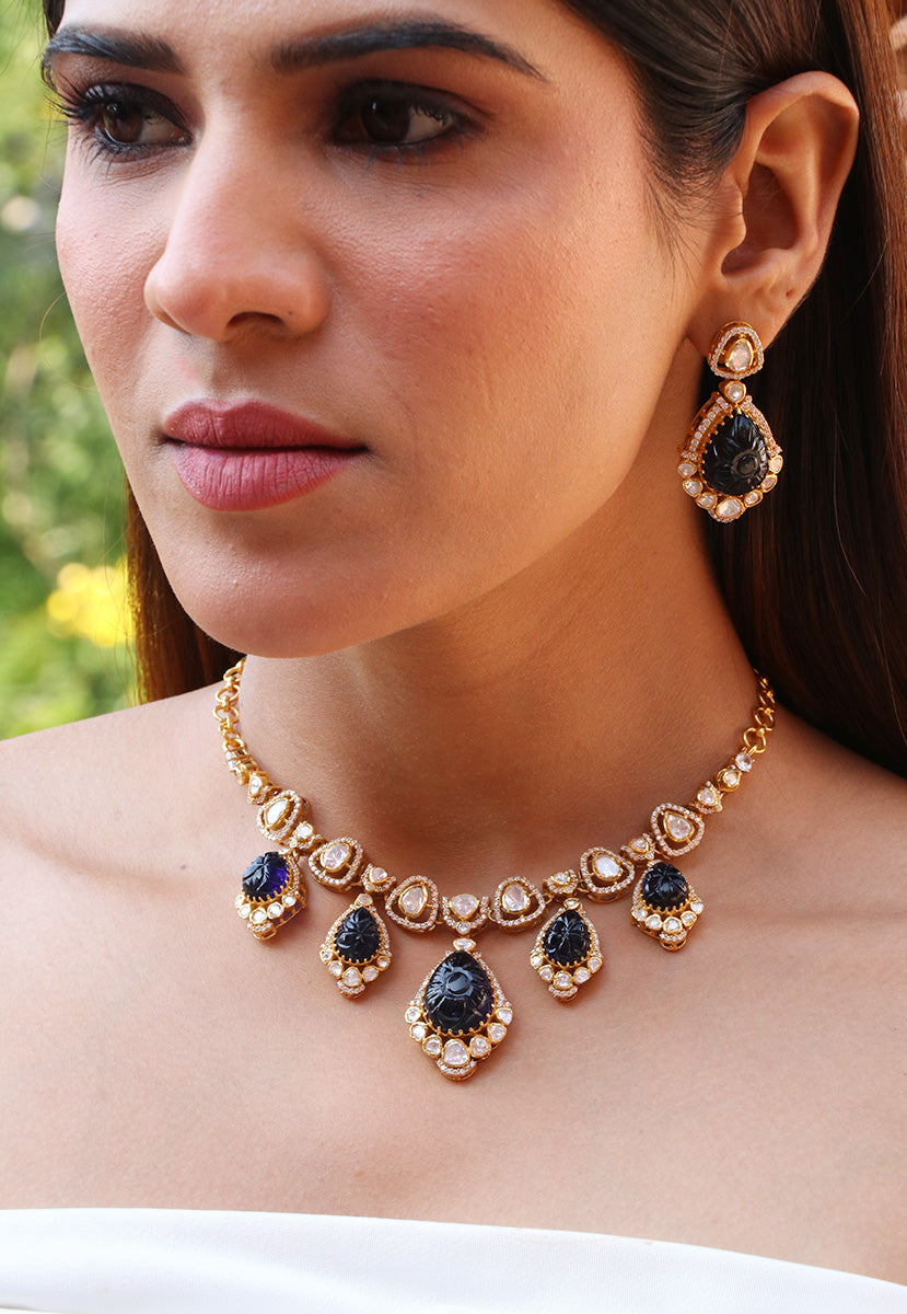 Amara Amethyst Drop Necklace Set