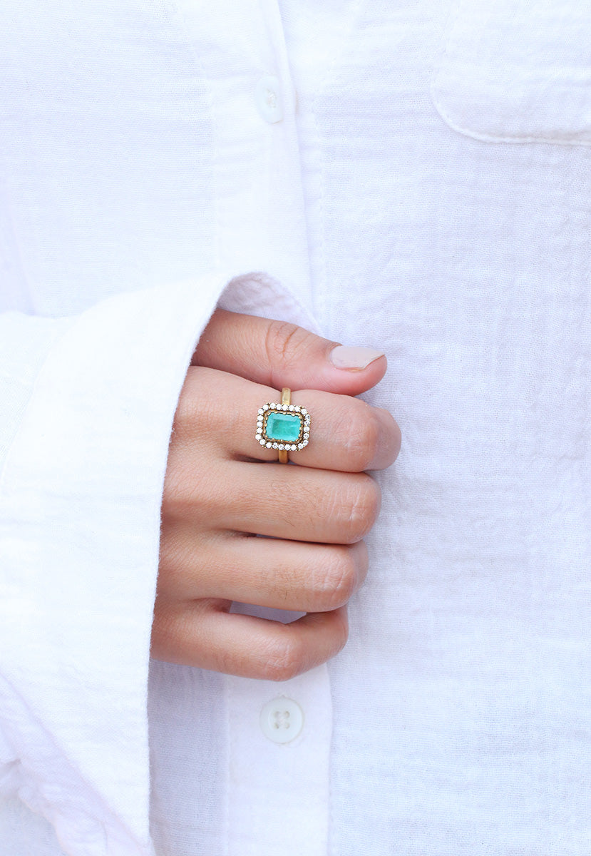 Rounded Uncut Silver Ring