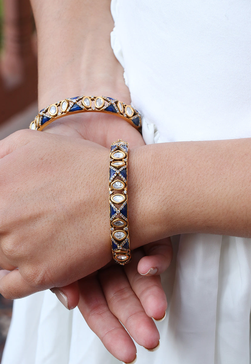 Blue Aura Polki Bangle (1 pc)