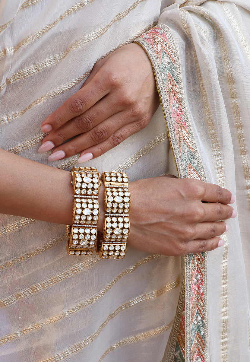 Moon Loop Polki With  Open Setting Bangle (1pc)