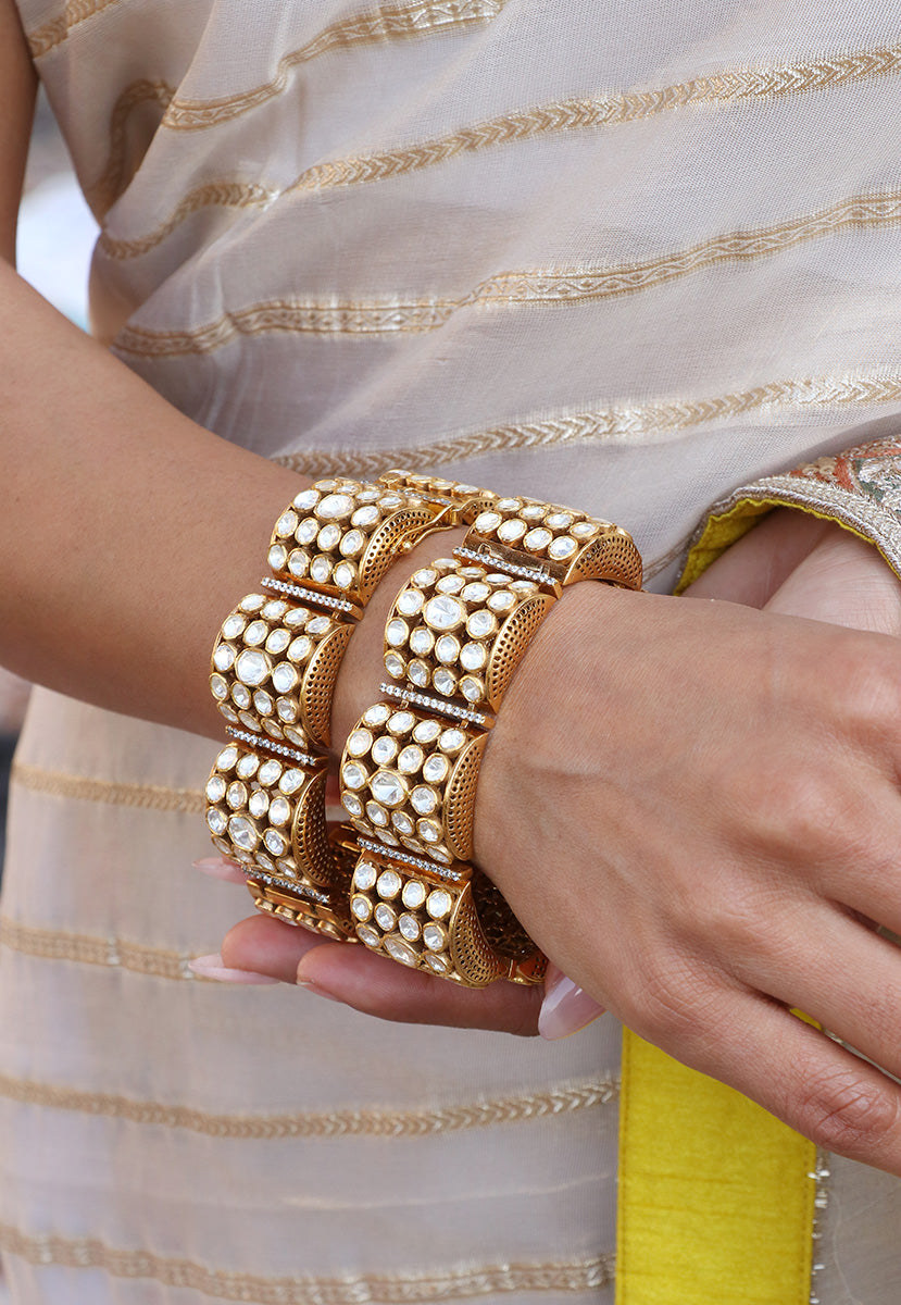 Moon Loop Polki With  Open Setting Bangle (1pc)