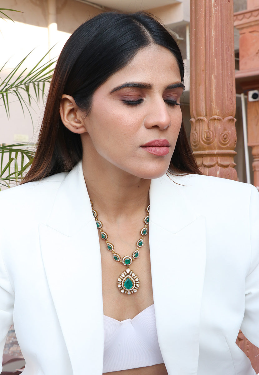 Emerald Teardrop Necklace