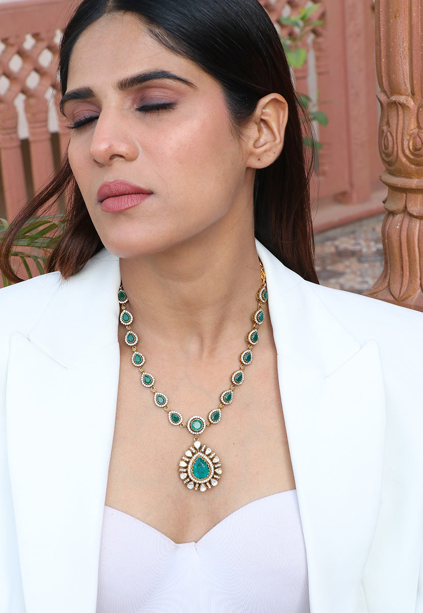 Emerald Teardrop Necklace