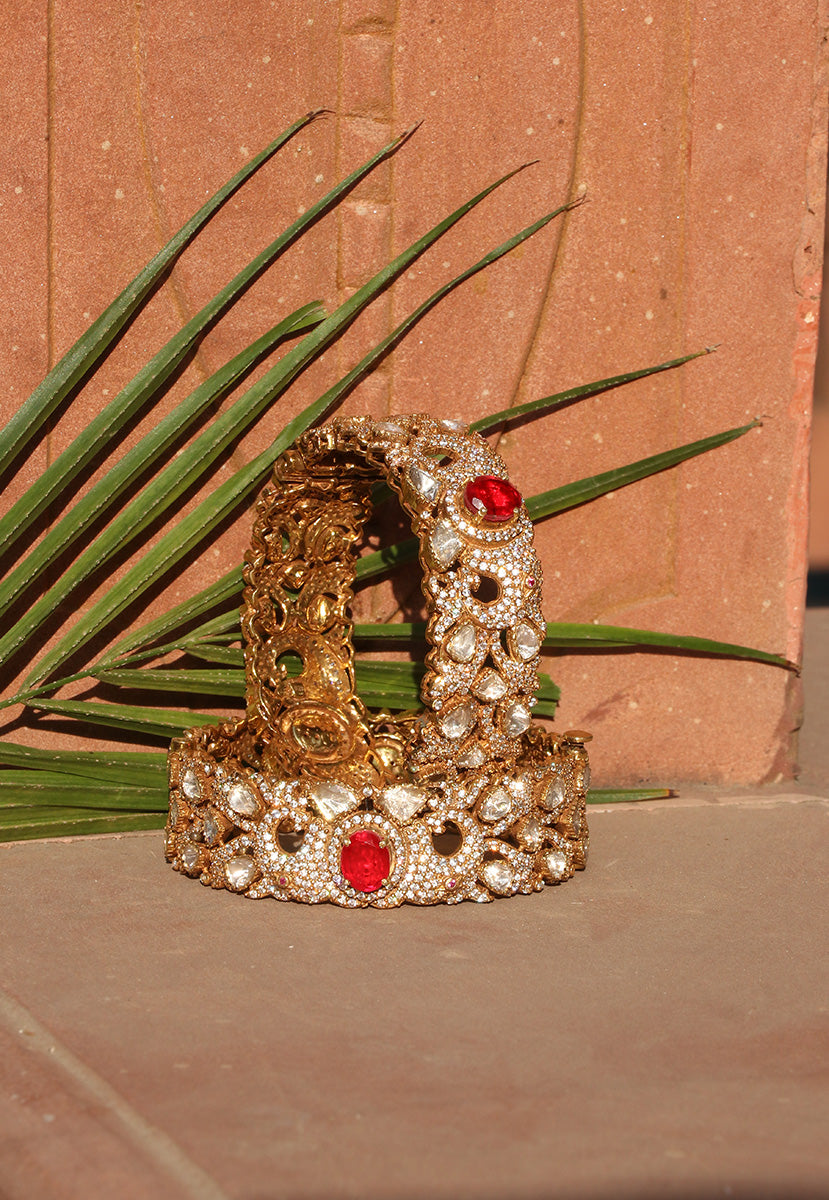 GajRaksha Red Stone Bangle (1 pc)