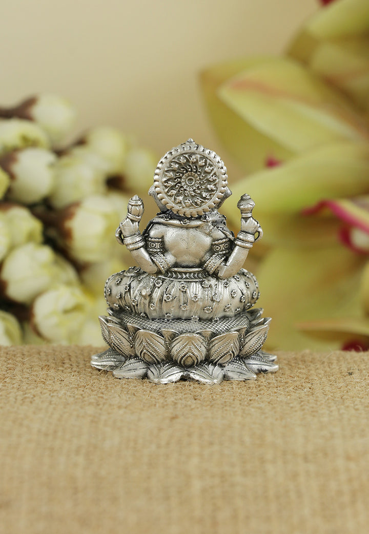 Silver Ganesha Murti for Car Decor