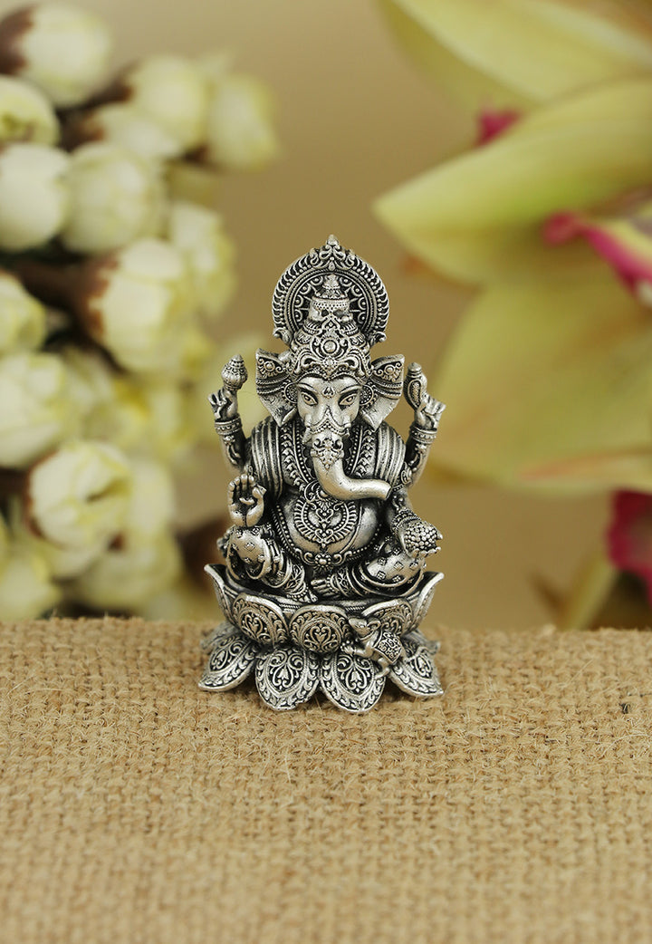 Silver Ganesha Murti for Car Decor