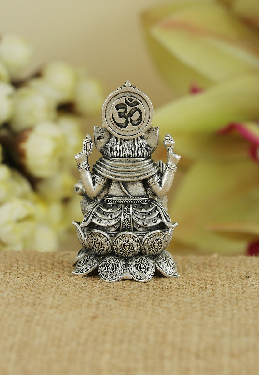 Silver Ganesha Murti for Car Decor