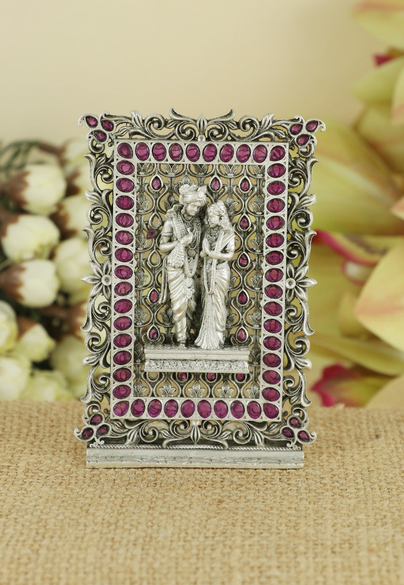 Silver Radha Krishna Idol for Mandir & gifting