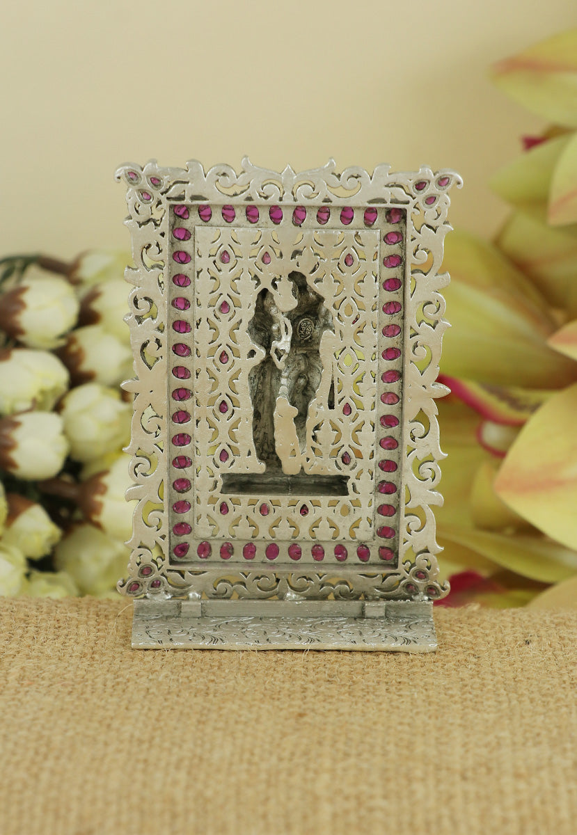 Silver Radha Krishna Idol for Mandir & gifting