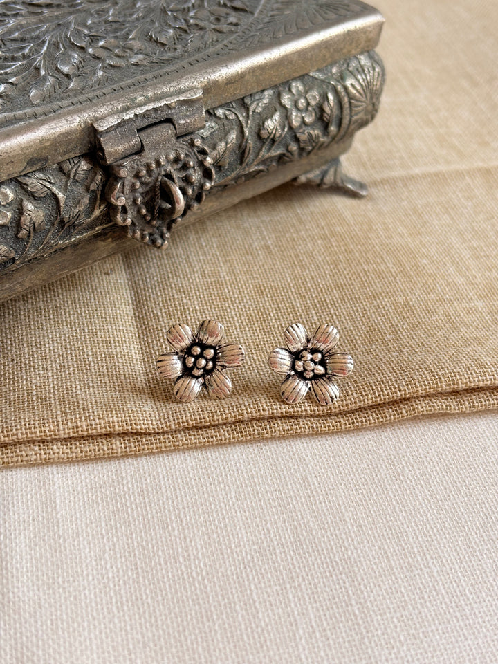 Silver Phool Tribal Studs