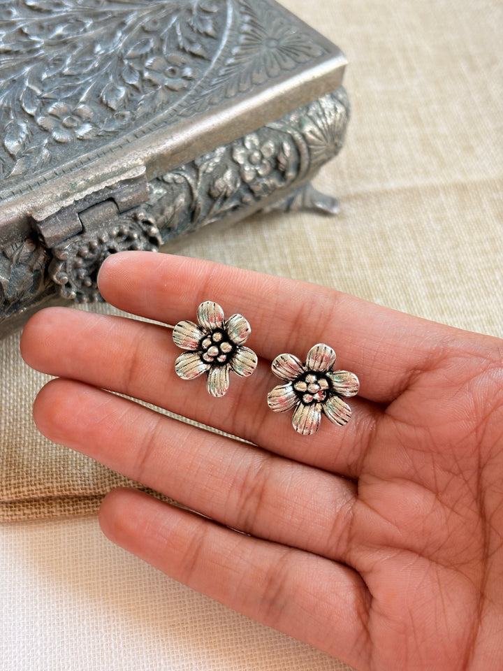 Silver Phool Tribal Studs