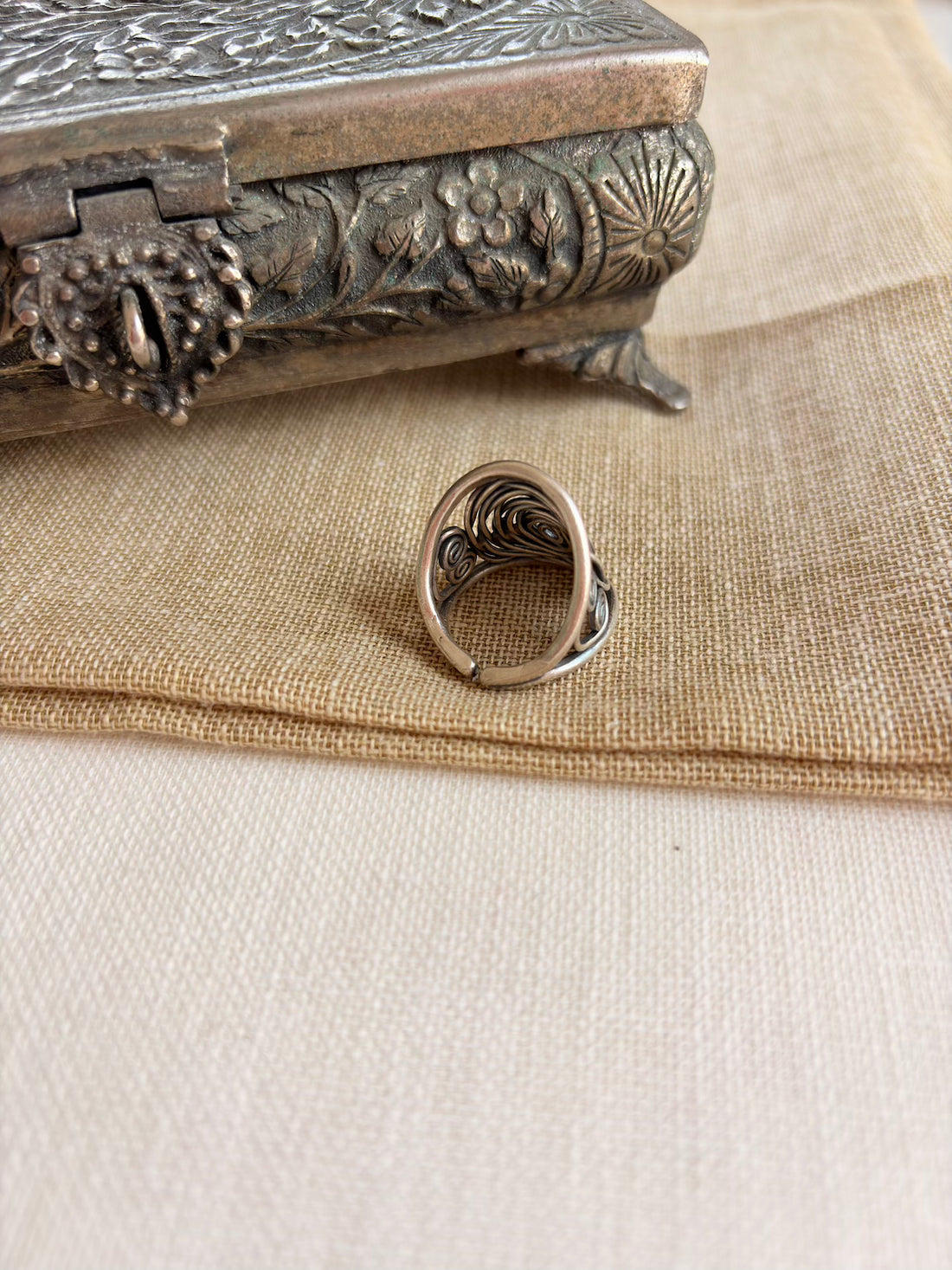 Silver Swirl Ring (Adjustable)