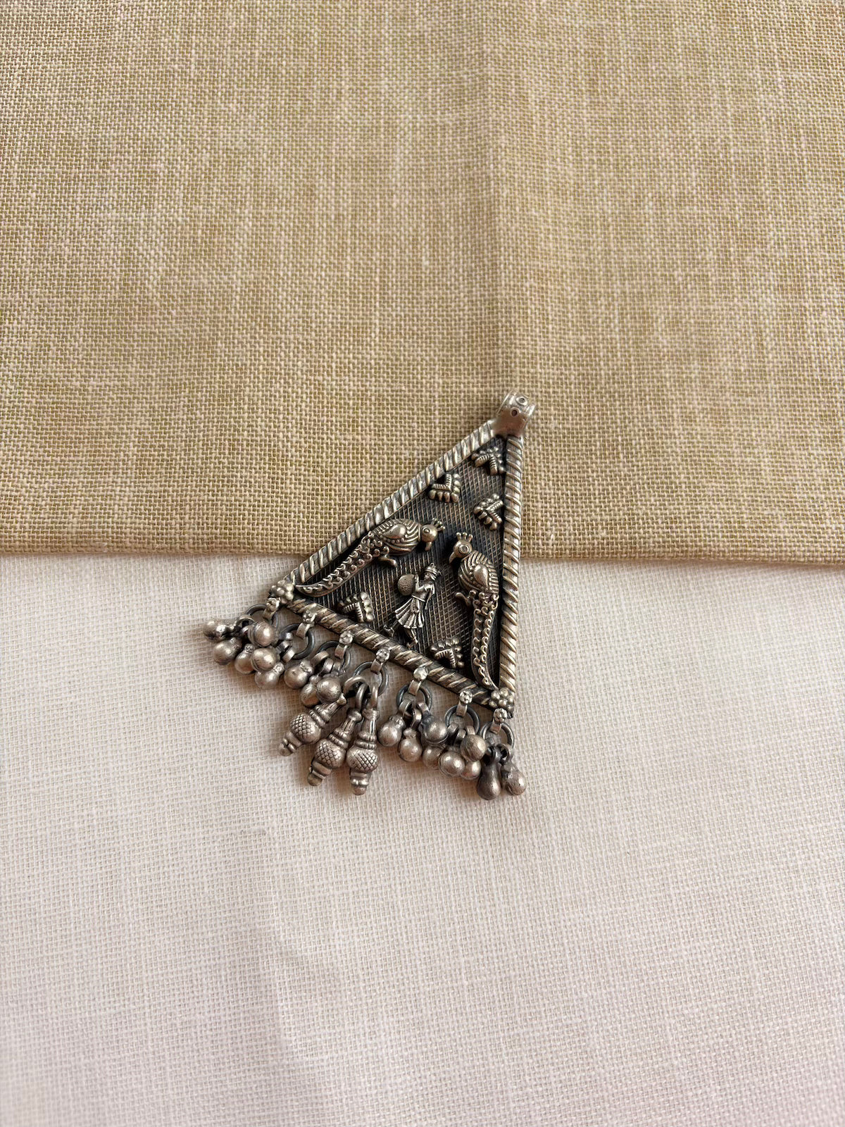 Pure Silver Tribal Triangle Pendant