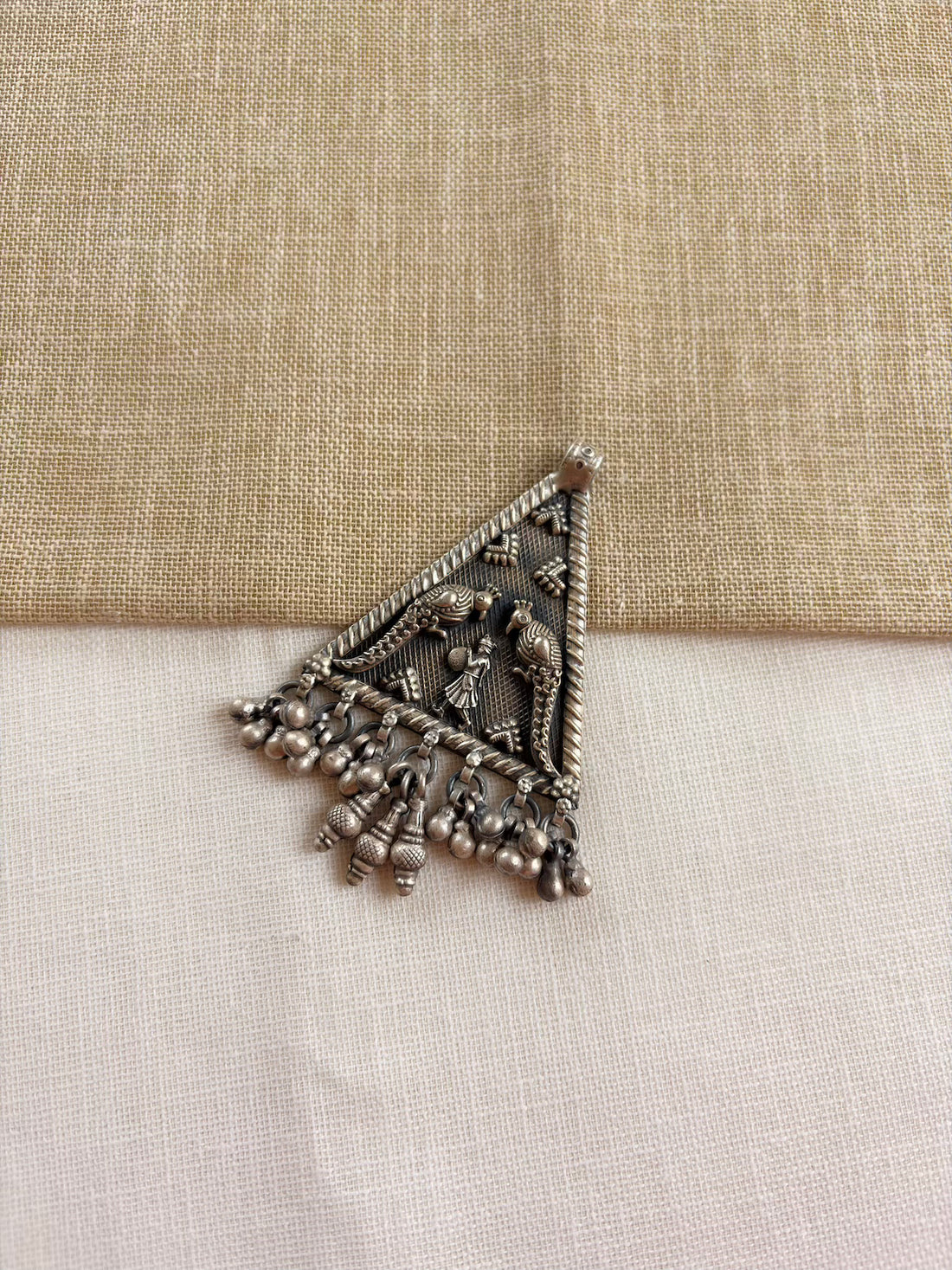 Pure Silver Tribal Triangle Pendant