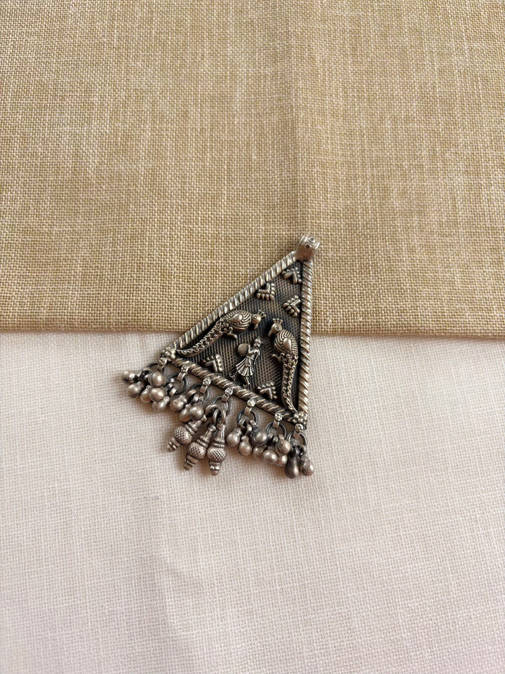 Pure Silver Tribal Triangle Pendant